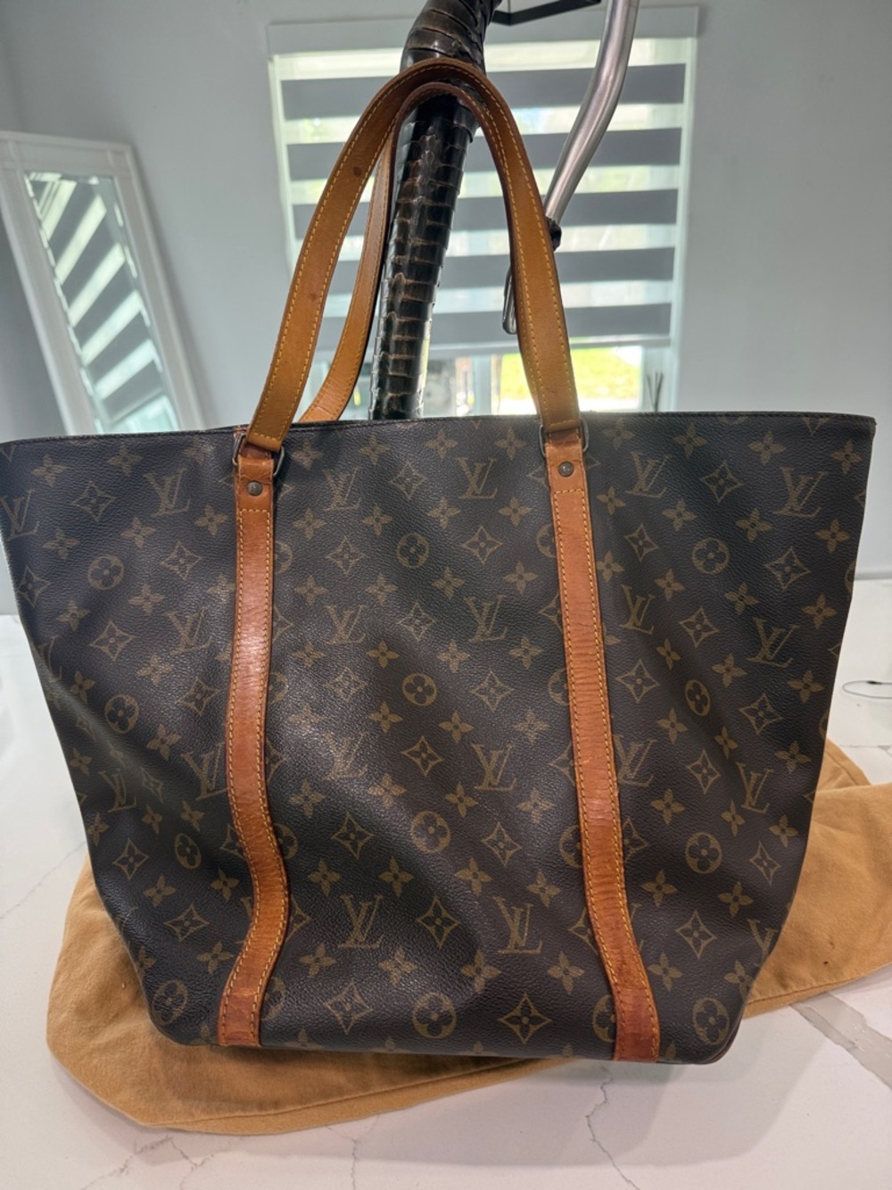 Louis Vuitton Monogram Sac Shopping Tote Bag VINTAGE - Picture 12 of 12